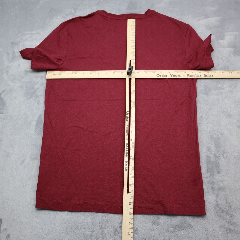 HM Shirt Mens M Red Plain Round Neck Short Sleeve Regular Fit Casual Tee - Picture 11 of 16
